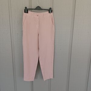Poetry Tapered Heavy linen Trousers Pant Size 8 Women Preppy Pockets Soft Blush